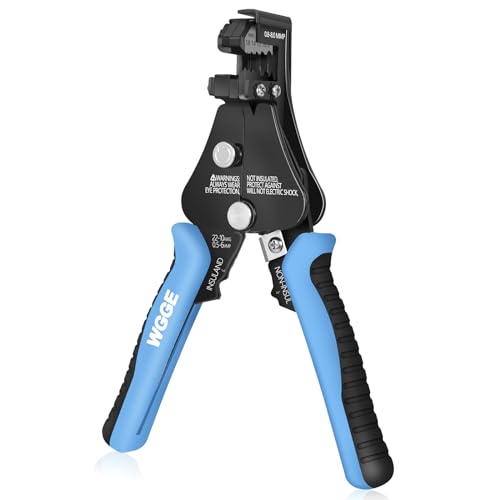 WGGE Automatic Heavy Duty Wire Stripper/Wire Cutter, 3 IN 1 Adjustable Wire Stripper Tool for 8-18 AWG Solid and Stranded Electrical Wire | 10-22 AWG Wire Crimping Tool