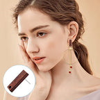 Wood Earring Posts for Jewelry Making,80Pcs Wood Earring Studs Earring Findings Wooden Stud Earring Posts Earring Pin Studs Bulk with Earring Backs for DIY Jewelry Making Earrings Making Supplies - color: Rectangle-80Pcs