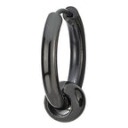 Stainless Steel Circle Beads Huggie Hinged Hoop Earrings for Men Women, 2pc - color: Black, size: Diameter:14MM