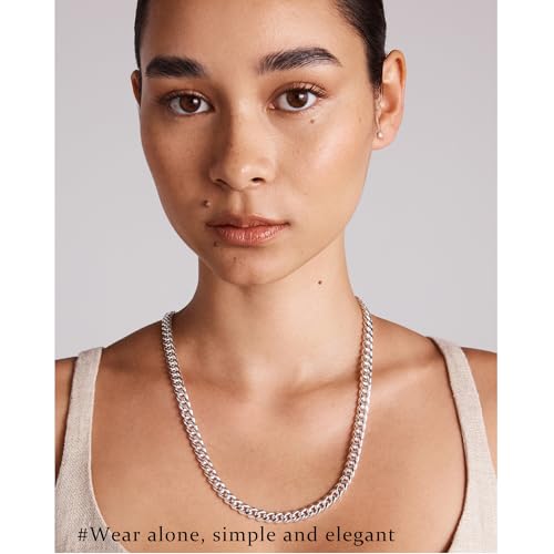 3PCS Gold Necklaces for Women,Chunky Statement Gold Plated Necklace Stack Layered Sterling Silver Herringbone Chains for Women Dainty Trendy Silver Chains Stacked Jewelry Gifts - color: silver statement necklace set