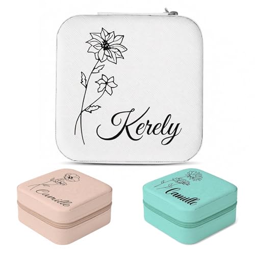 Custom Travel Jewelry Case – Personalized Jewelry Box with Name, Portable Jewelry Organizer for Rings, Earrings, Necklaces | Bridesmaid Proposal Gifts, Valentine’s Day Gifts for Women, Girls (Style 2) - color: Style 2