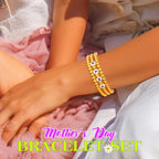 JEWEKY Easter Heishi Bracelets Gold Beaded Polymer Clay Bunny Pendant Bracelet Jewelry Accessories - color: B-Mother's Day