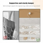 1 Pack Hanging Jewelry Organizer 80-Pocket Dual-sided Jewelry Storage for Earring Necklace Bracelet Ring Travel Holder, White - color: White