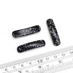 BEADIA Curved Snowflake Obsidian Stone Beads 36x10mm 4pcs for DIY Bracelet Jewelry Making - color: Snowflake Obsidian