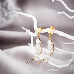 Beebeecraft 1 Box 10Pcs Curved Drop Earrings Long Bar Charms 18K Gold Plated Drop Dangle Jewelry Making Findings for DIY Earrings