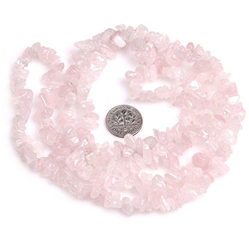 HAAMIIQII 5-8mm Natural Rose Quartz Chips Beads Crystal Irregular Chip Stones Loose Gemstone Beads for Jewelry Making Strand 30 Inch - color: Rose Quartz