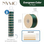 The Beadsmith Nymo Thread – 10-Pack Evergreen Color – Size D, .30mm Diameter, 64 Yard/58.5 Meter Spool – Made of Nylon – Bead Embroidery & Weaving, Off Loom & Loom Work and DIY Craft Projects - size: Size D, 64 Yards, style: Evergreen