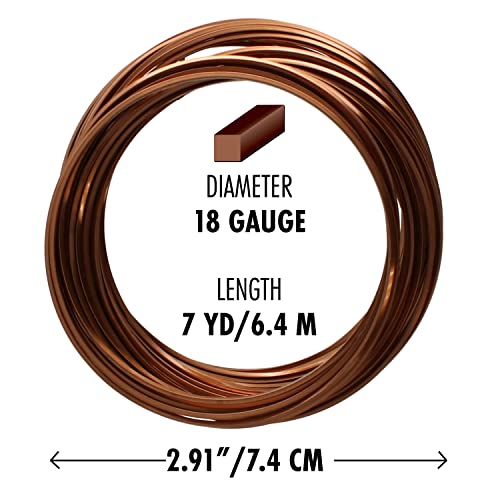 The Beadsmith Square Craft Wire - Medium Temper Beading Wire, Antique Copper Color, 18 Gauge, 7 Yards - color: Antique Copper, size: 18 Gauge, 7 Yard Coil