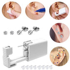 4 Pack Ear Piercing Gun Kit, Disposable Ear Piercing Gun with Silver Earring Studs Safety Ear Piercing Gun Kit Tool - size: 4mm