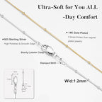 IEFWELL 14K-Real-Gold-Plated S925 Sterling Silver Chain Necklace for Women, 1.2/0.8mm Satellite Bead Cable Box Chains Set Hypoallergenic Sturdy Women's Chain Necklace, 16/18/20/22 Inch Jewelry Gifts - color: Satellite Chain, size: 18 Inch (Women's Average
