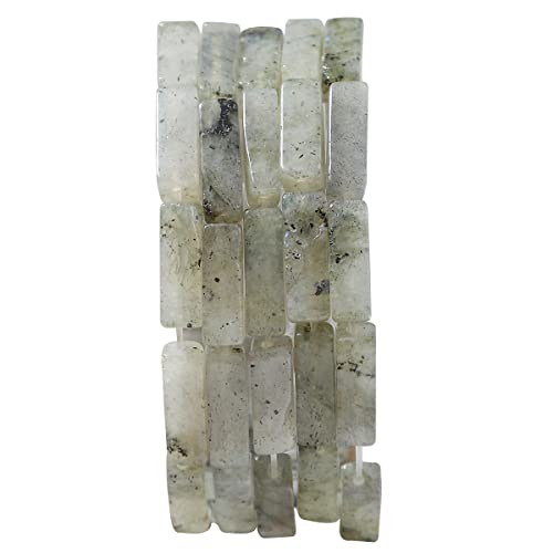 BEADIA Natural Spectrolite Tube Beads 13x4mm 30pcs Rectangle Loose Semi Gemstone Beads for Jewelry Making Design - color: Spectrolite Rectangle