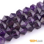 GEM-Inside Natural 8mm Amethyst Gemstone Loose Beads Faceted Purple Square Cambay Crystal Energy Stone Power for Jewelry Making 15" - color: Amethyst, size: 8mm