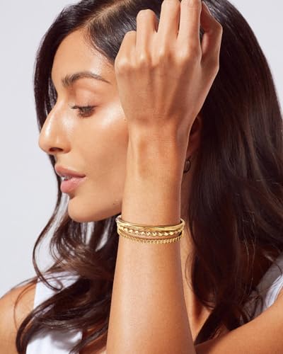 WOWORAMA Adjustable Slider Bracelets for Women Bar Friendship Bangle Bracelet for Women Gold/White Gold/Rose Gold Bolo Bracelet - color: Triple Bar-Gold