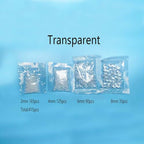 415pcs Rondelle Crystal Glass Beads 2mm 4mm 6mm 8mm Mixed Sizes, Faceted Briolette Spacer Czech Seed Loose Beads for DIY Jewelry Making (Transparent) - color: Transparent