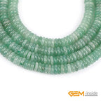 GEM-Inside 2x6mm Natural Green Aventurine Jade Semi-Gemstone Heishi Disc Rondelle Spacer Beads for Jewelry Making Full 15" Strand Energy Stone Healing Power Crystal - color: Green Aventurine Jade
