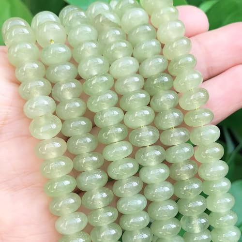 Songxi 5x8mm Natural Green Aventurine Stone Rondelle Beads, 75PCS Spacer Round Loose Abacus Beads for Jewelry Making, for Bracelet Necklace Earrings, Arts and Crafts - color: Green Aventurine