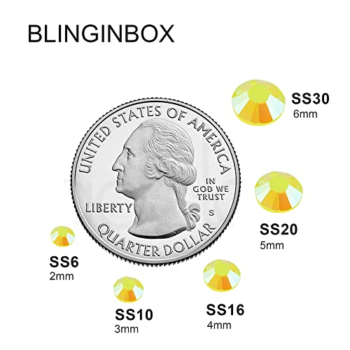 Blinginbox 50000pcs Flatback Rhinestones,Resin Non Hotfix Rhinestones Large Quantity Wholesale for Crafts DIY Creative Design,Clothes,Makeup,Nail Art (2mm=0.08",Citrine AB) - color: Citrine AB, size: 2mm=0.08"