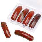 BEADIA Natural Curved Redstone Stone Beads 36x10mm 4pcs for DIY Bracelet Jewelry Making - color: Redstone