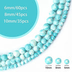 45pcs 8mm Natural Blue Rain Flower Gemstone Beads Energy Healing Crystal Round Loose Stone Beads for Jewelry Making, DIY Bracelets Necklaces - color: Blue Rain Flower, size: 8mm