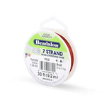 Beadalon 7 Strand Stainless Steel Bead Stringing Wire, 0.015 in / 0.38 mm, Red, 30 ft / 9.2 m - color: Red, style: .015 in / 0.38 mm , 30 ft / 9.2 m