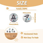 Cheriswelry 200pcs 7mm Clear Flat Round Letter Beads Transparent Acrylic Alphabet Crystal Beads Horizontal Hole Glitter Powder Loose Spacer Beads for DIY Bracelet Necklace Jewelry Making - color: Clear-Flat Round