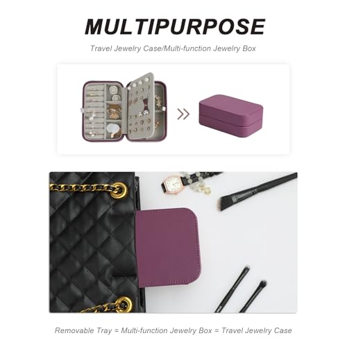 Large Jewelry Case Organizer - Travel Jewelry Box and Portable Case, Burgundy Red - color: A Exquisite Wine Red