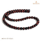 BEADNOVA 6mm Red Tiger Eye Gemstone Round Loose Beads for Jewelry Making (62-64pcs) - color: 07) Red Tiger Eye Round Beads, size: 6mm