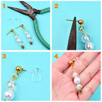 20 Pieces Clear Clip-on Earring Converters Component Resin Earring Findings Fit 0.75mm Pins for Non-Pierced Ears DIY Earring Making Supplies