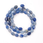 6×8mm Natural Blue Aventurine Gemstone Loose Beads Flat Oval Healing Crystal Loose Stone Beads for Jewelry Necklace Bracelet Earring Craft - color: Blue Aventurine