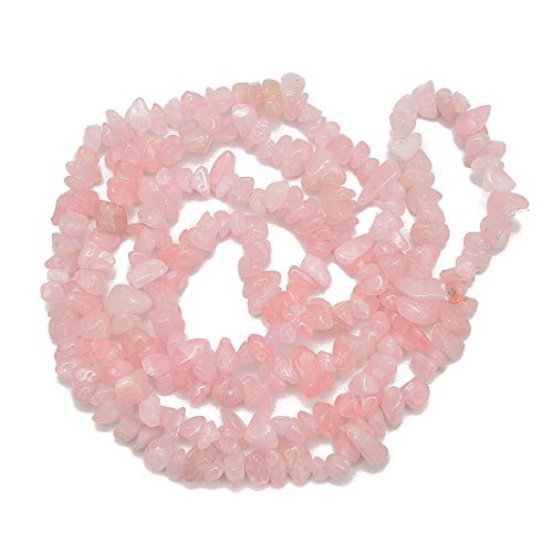 3-5mm Natural Rose Quartz Gemstone Chips Loose Beads Semi Precious for Jewelry Making DIY Handmade Craft Supplies 1 Strand per Bag Approxi 32" - color: Rose Quartz