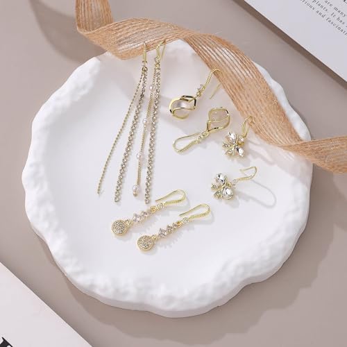 14K Gold Plated Cubic Zirconia Earring Hooks 220PCS Earring Findings for Jewelry Making Hypoallergenic Fish Hooks for DIY Earrings - color: 14K Gold-Small Cubic Zirconia Earring Hooks