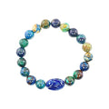 Black Obisidian Bracelets for Men 8" Inch Full Stretch Healing Crystal Bracelet, Beaded Charm Bracelet for Men Gifts Fathers Day Anniversary Birthday Gifts for Him - color: Malachite Azurite & Lapis Lazuli Bracelets