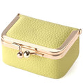 Zivyes Mini Jewelry Box Travel Small Coin Purse Organizer Case Genuine Leather Tiny Size (B-yellow) - color: B-Yellow-Standard