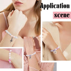 SUNNYCLUE 1 Box 6 Set Ballet Bracelet Making Kit Adjustable Bracelets Dancer Ballerina Charms Acrylic Transprent Rhinestone Beads for Jewellery Making Kits Beginner Adult Women Holiday Supplies - style: Dance 1