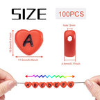 Cheriswelry 100pcs Heart Shape Acrylic Letter Alphabet Beads Opaque Red Black Letter Pony Loose Spacer Beads 10.5x11.5mm for DIY Craft Earring Bracelet Necklace Jewelry Making Supplies - color: Red Heart Letter Beads