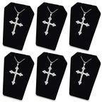 MOOCA 6 Pcs Set Black Velvet Mini Earring Stand, Jewelry Display, Necklace Chain and Pendant Display Stand, Jewelry Holder Showcase, 3 1/4 Inches Height - color: 1) Black Velvet