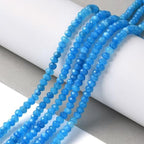 115pcs 4x2mm Rondelle Faceted Natural Jade Beads, Dyed Stone Beads Abacus Disk Stone Spacer Charm Bead for DIY Bracelet Necklace Jewelry Making Keychain Phone Chain Ornament, Dodger Blue - color: Dodger Blue