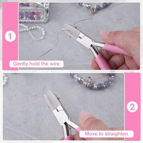 5-Inch Double Nylon Jaw Pliers with 3 Pairs of Replacement Tips and a Screwdriver, Flat Nylon Jaw Pliers for Jewelry Making, Spring Loaded Soft Nose Plier Wire Straightener Wire Wrapping Tool - style: 5-Inch Double Nylon Jaw Pliers Set