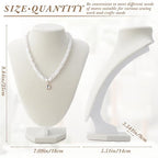 Huquary 6 Pcs Necklace Display Stand Necklace Holder Jewelry Bust Display Stands for Selling Home Store Trade Shows Photography Props Retail(Beige,Velvet) - color: Beige