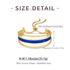 WOWORAMA Adjustable Slider Bracelets for Women Bar Friendship Bangle Bracelet for Women Gold/White Gold/Rose Gold Bolo Bracelet - color: Triple Bar-Blue