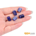 GEM-Inside 30Pcs 8x12mm Natural Blue Sodalite Stone Gemstone Faceted Freeform Tube Column Chakra Beads for Jewelry Making Full 15" Strand Power Energy Healing Stone - color: Blue Sodalite