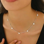 Gold Chain Necklace for Women 18K Gold Plated Dainty Star Cross Heart Cuabn Choker Chains Stainless Steel Trendy Jewelry Christmas Gifts - color: Heart-White Gold