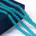 FASHEWELRY 200Pcs Transparent Frosted Glass Bead 4mm Matte Crystal Glass Loose Beads for DIY Jewelry Making (Dark Turquoise) - color: Dark Turquoise
