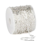 33 Feet Silver Paperclip Chains Roll, 2.5MM Silver Plated Brass Paperclip Oval Cable Link Chains Spool Bulk for Jewelry Making DIY Craft - color: 2.5mm silver paper clip chain