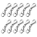 Grevosea 10 Pieces Double Lobster Clasp Extender, Stainless Steel Lobster Claw Clasps Double Claw Connector Bracelet Necklace Extender for DIY Jewelry Making Women Gifts (Silver) - color: 10pcs