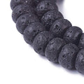 Craftdady 2 Packs Natural Black Lava Stone Beads Rondelle Volcanic Rock Gemstone Loose Beads Energy Healing Chakra Beads for Jewelry Craft Essential Oil Bracelet Necklace, Total 150Pcs - color: Black, 8-8.4x5-5.5mm