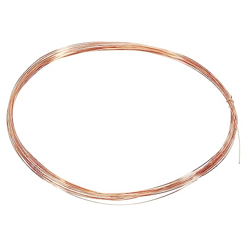 PATIKIL 16.4 Feet Solid Bare Copper Wire, 28 Gauge 99.9% Pure Copper Wire 0.35mm Soft Beading Wire Metal Plant Stem Ties for Jewelry Craft (5m) - size: 0.35mmx5m