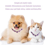 HOWWFALY Dog Collar and Cat Collar Gold Chain Necklace Stainless Steel Adjustable Purple Diamonds Collar with Cute Pet Paw for Small Medium Pets Cats Dogs Kitten Puppy(Purple, M) - color: Purple, size: Medium