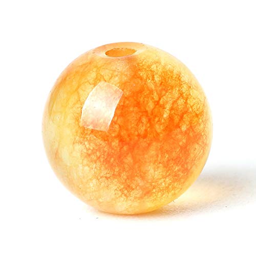 100Pcs Natural Stone 6mm Orange Jasper Round Loose Gemstone Energy Healing Beads Hole Size 1mm DIY Smooth Beads for Bracelet Necklace Earrings Jewelry Making - color: Orange Jasper, size: 6mm