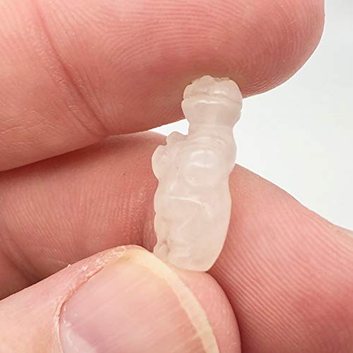 2 Carved Rose Quartz Goddess of Willendorf Beads for Jewelry Making